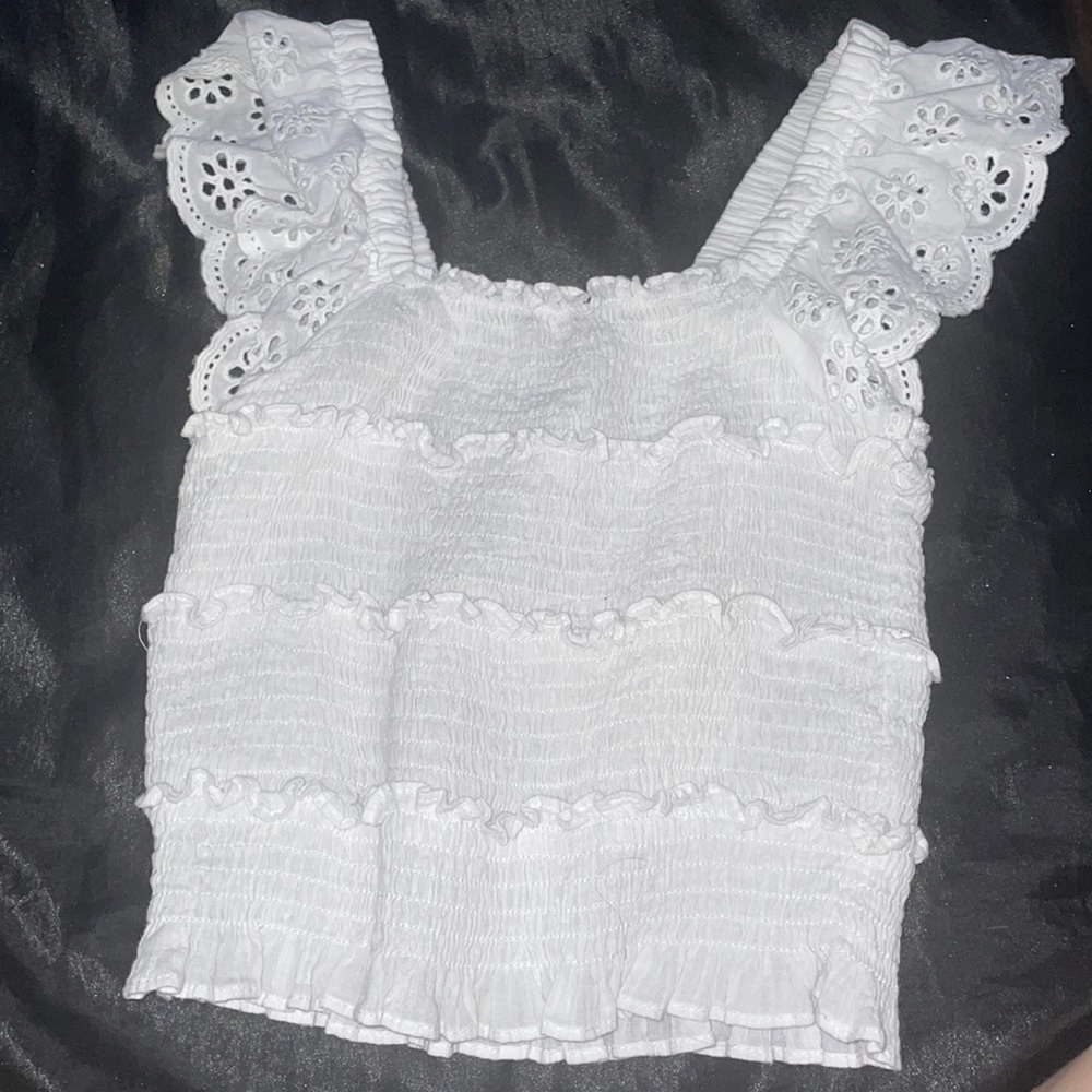 size small white lace tank top